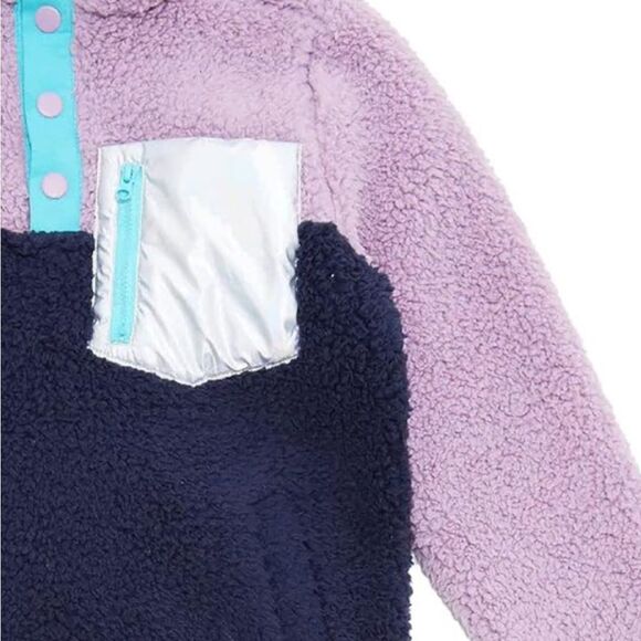 Andy & Evan Girls' Essential Sherpa Jacket Navy and Purple NWOT size 6 - Picture 4 of 9